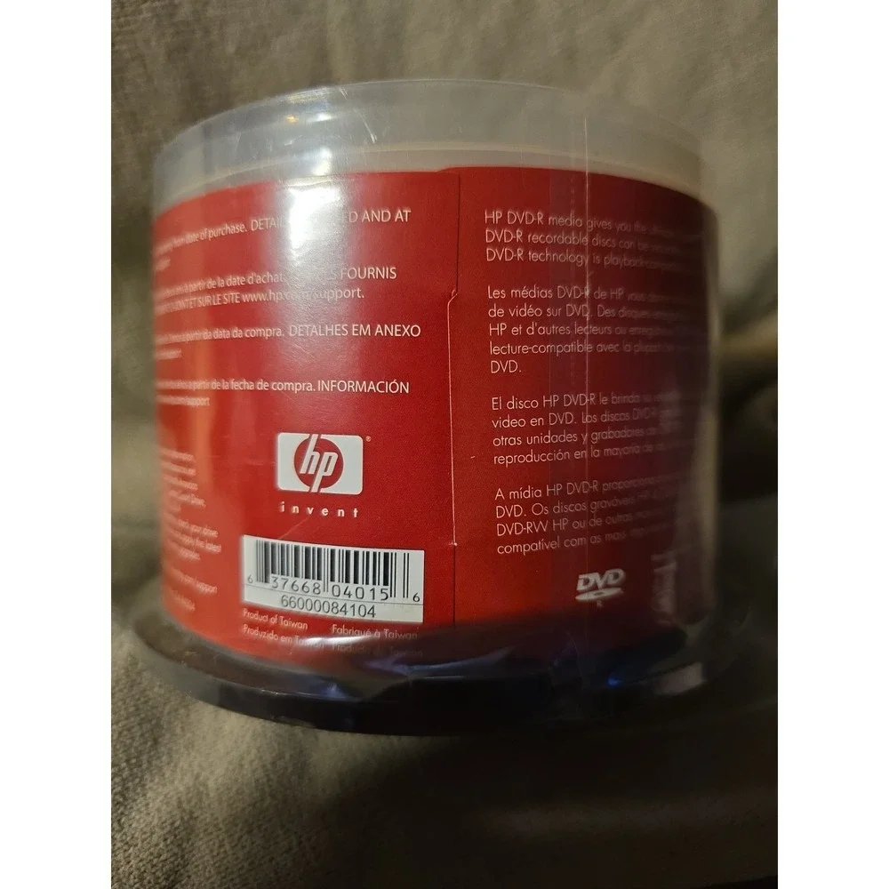 HP DVD-R Spindle 50 Pack 16X 4.7GB Data 120 Minute Video New Sealed Pack
